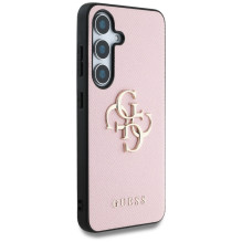 Guess Grained Big 4G Logo Small Classic Logo dėklas, skirtas Samsung Galaxy S25 rožinis Guess Grained Big 4G Logo Small Classic Logo dėklas, skirtas Samsung Galaxy S25 rožinis