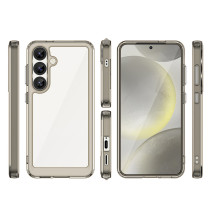 „Outer Space“ dėklas, skirtas „iPhone 16e / 17e“ su lanksčiu rėmeliu – permatomas, juodas