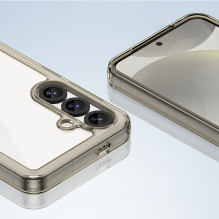 „Outer Space“ dėklas, skirtas „iPhone 16e / 17e“ su lanksčiu rėmeliu – permatomas, juodas