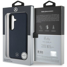 Mercedes Leather Debossed Lines MagSafe Case for Samsung Galaxy S25 - Blue Mercedes Leather Debossed Lines MagSafe Case for Samsung Galaxy S25 - Blue