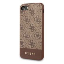 Guess 4G Stripe Collection dėklas, skirtas iPhone 7 / 8 / SE 2020 / SE 2022 - ruda