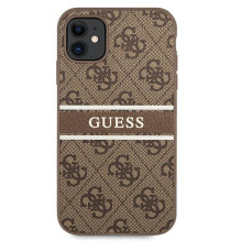 Guess 4G Stripe dėklas, skirtas iPhone 11 / Xr 6.1' - rudas