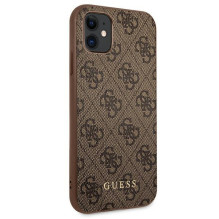 Guess 4G metalinis auksinis logotipo dėklas, skirtas iPhone 11 / Xr 6.1' – rudas
