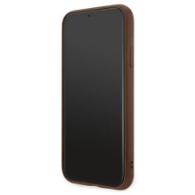 Guess 4G metalinis auksinis logotipo dėklas, skirtas iPhone 11 / Xr 6.1' – rudas