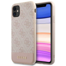 Guess 4G Stripe Collection dėklas, skirtas iPhone 11 / Xr 6.1' – rožinis