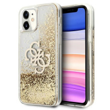 Guess 4G Big Liquid Glitter dėklas, skirtas iPhone 11 6.1' / Xr - auksinis