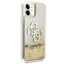 Guess 4G Big Liquid Glitter dėklas, skirtas iPhone 11 6.1' / Xr - auksinis