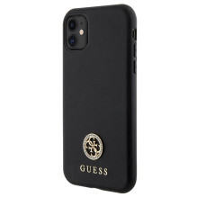 Guess Strass Metal Logo iPhone 11 / Xr 6.1' Dėklas – juodas