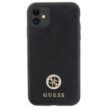 Guess Strass Metal Logo iPhone 11 / Xr 6.1' Dėklas – juodas