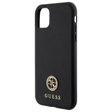 Guess Strass Metal Logo iPhone 11 / Xr 6.1' Dėklas – juodas