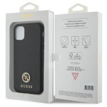 Guess Strass Metal Logo iPhone 11 / Xr 6.1' Dėklas – juodas
