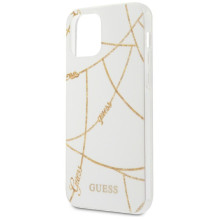 Guess Gold Chain Collection iPhone 12 Pro Max 6,7 colio dėklas – baltas