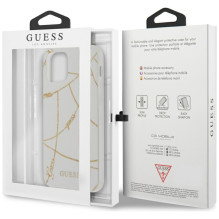 Guess Gold Chain Collection iPhone 12 Pro Max 6,7 colio dėklas – baltas