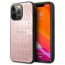 Guess Croco Strap Collection iPhone 13 Pro / 13 6,1 colio dėklas – rožinis