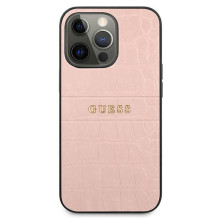 Guess Croco Strap Collection iPhone 13 Pro / 13 6,1 colio dėklas – rožinis