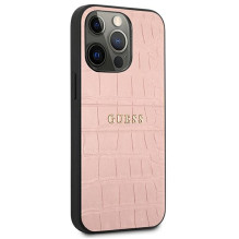 Guess Croco Strap Collection iPhone 13 Pro / 13 6,1 colio dėklas – rožinis