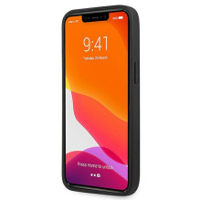 Guess Saffiano 4G metalinis logotipo dėklas, skirtas iPhone 13 Pro / 13 6.1' - juodas