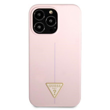 „Guess“ silikoninis trikampis dėklas, skirtas „iPhone 13 Pro“ / 13 6,1 colio – violetinis
