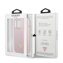 „Guess“ silikoninis trikampis dėklas, skirtas „iPhone 13 Pro“ / 13 6,1 colio – violetinis