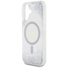 Guess HC Resin Bottom Glitter MagSafe dėklas iPhone 16 - sidabrinis