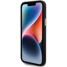 Guess Silicone Logo Strass 4G dėklas, skirtas iPhone 15 Plus / 14 Plus 6,7' – juodas