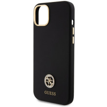 Guess Silicone Logo Strass 4G dėklas, skirtas iPhone 15 Plus / 14 Plus 6,7' – juodas