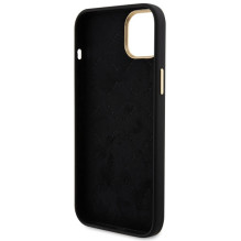 Guess Silicone Logo Strass 4G dėklas, skirtas iPhone 15 Plus / 14 Plus 6,7' – juodas