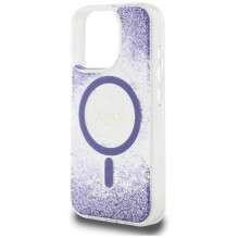 Guess HC Resin Bottom Glitter MagSafe dėklas, skirtas iPhone 16 Pro Max - violetinė