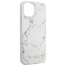 „Guess“ marmurinis dėklas, skirtas iPhone 12 mini 5,4 colio – baltas