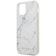 „Guess“ marmurinis dėklas, skirtas iPhone 12 mini 5,4 colio – baltas