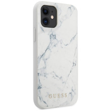 „Guess“ marmurinis dėklas, skirtas iPhone 12 mini 5,4 colio – baltas