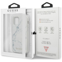 „Guess“ marmurinis dėklas, skirtas iPhone 12 mini 5,4 colio – baltas