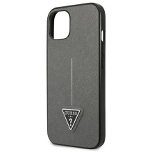 Guess SaffianoTriangle Logo case for iPhone 13 / 14 / 15 6.1" - silver