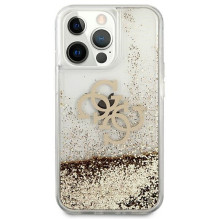 Guess 4G Big Liquid Glitter case for iPhone 13 Pro Max 6.7" - gold