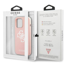 Guess Silicone 4G logotipo dėklas, skirtas iPhone 13 Pro Max 6,7' – rožinis