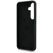 Guess Silicone Big 4G Logo Bottom Script dėklas, skirtas Samsung Galaxy S25 - juodas