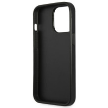 Guess Saffiano Triangle Logo dėklas, skirtas iPhone 13 Pro Max 6,7' - sidabrinis