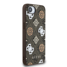 Guess PU 4G Peony dėklas su MagSafe iPhone 16e - rudas