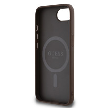 Guess PU 4G Peony case with MagSafe for iPhone 16e - brown