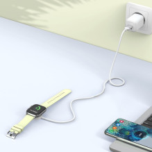 Tech-Protect UltraBoost USB-A indukcinis įkroviklis Apple Watch 1m - baltas Tech-Protect UltraBoost USB-A indukcinis įkroviklis Apple Watch 1m - baltas