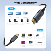 Tech-Protect UltraBoost USB-C / HDMI laidas 60Hz 180cm - juodas
