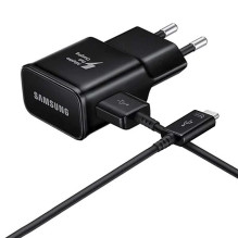 Samsung EP-TA200EBE USB-A 15W wall charger with EP-DR140ABE USB-A - USB-C cable (OOB Bulk - replacement packaging) - bla