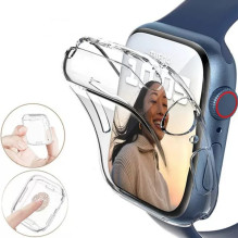 Itin skaidrus laikrodžio dėklas, skirtas „Apple Watch 45 mm“ (7 / 8 / 9 serija) – skaidrus