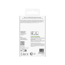 „Puro“ 12 W TPE USB-A – „microUSB“ 2 m laidas – juodas