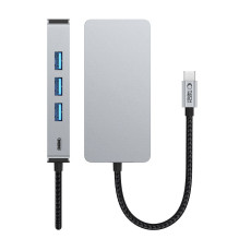 Tech-Protect HB05 HUB 9in1 USB-C + USB2.0 + USB3.0 + HDMI 4K 60HZ + SD / TF + PD100W + RJ45 adapteris - pilkas