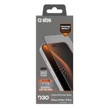SBS tempered glass with D3O technology with applicator for iPhone 16 Plus / iPhone 15 Plus