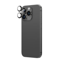 „AmazingThing AR“ aliuminio 3 lęšių stiklas su kameros objektyvo rėmeliu, skirtas „iPhone 16 Pro / 16 Pro Max“ – juodas