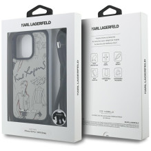 Karl Lagerfeld Crossbody Grained Pattern &amp; Logo Case for iPhone 16 Pro - Gray