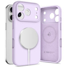 „Tech-Protect“ silikoninis „MagSafe“ dėklas, skirtas „iPhone 17 Pro Max“ – violetinis