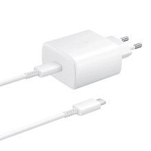 „Samsung EP-TA845EWE“ 45 W sieninis įkroviklis su USB-C laidu „Samsung EP-DW767JWE“ 45 W 1,8 m (OOB urmu - pakaitinė pak
